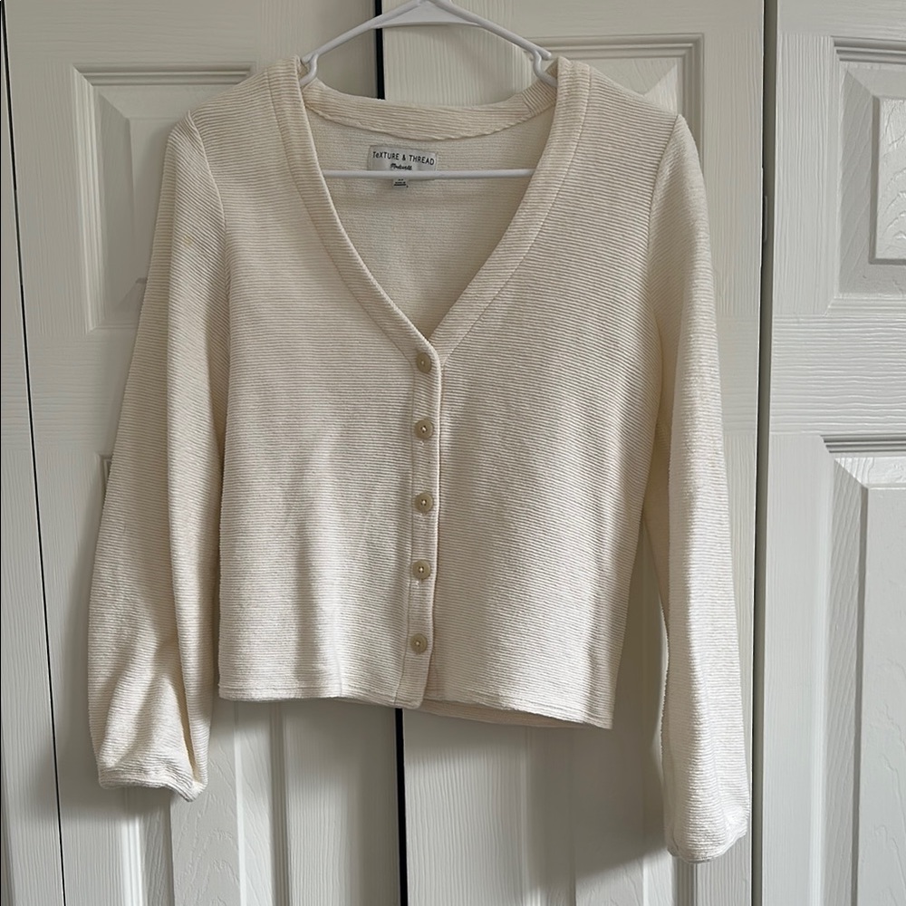 Cream Button-Up Sweater